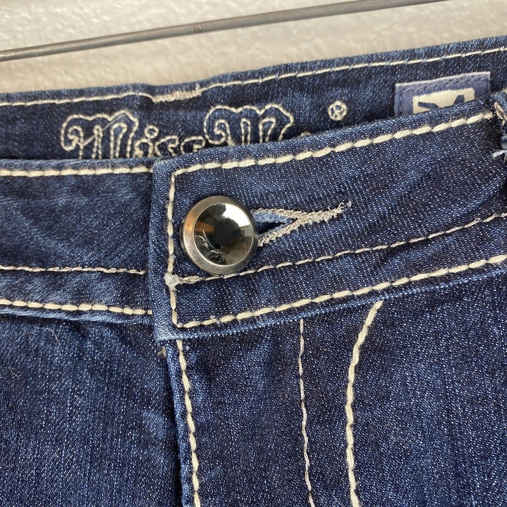 Miss Me Womens Jeans 34 X 29 CAPRIS Signature Boot Mid Rise Jeweled Pocket - Picture 3 of 11